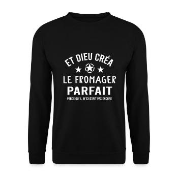 Fromager cadeau drôle fromage fromagerie - Sweat-shirt Unisexe - noir - Devant - Alina (178cm) & Michal (187cm)