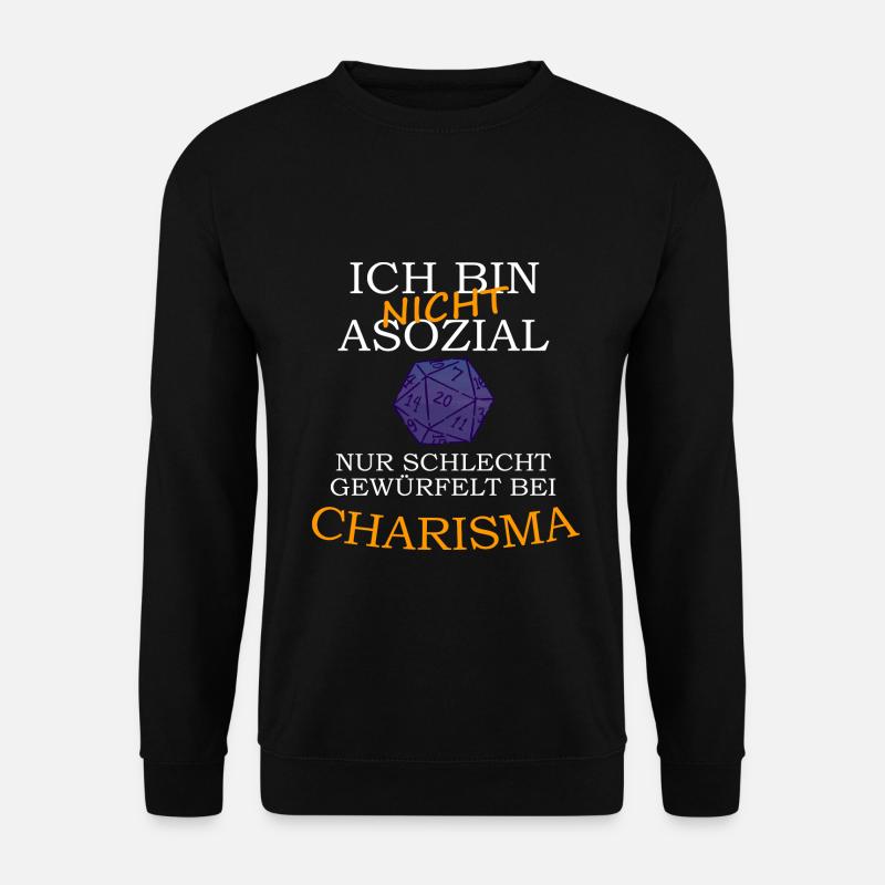 Ich bin nicht Asozial - Hab nur schlecht gewürfelt - Unisex Pullover - Schwarz