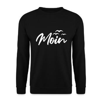 Moin Möwen - Unisex Pullover - Schwarz - Vorne - Alina (178cm) & Michal (187cm)