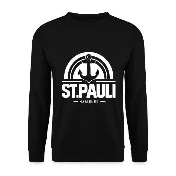 St Pauli Souvenir Hambourg Andenken St. Pauli - Sweat-shirt Unisexe - noir - Devant - Alina (178cm) & Michal (187cm)