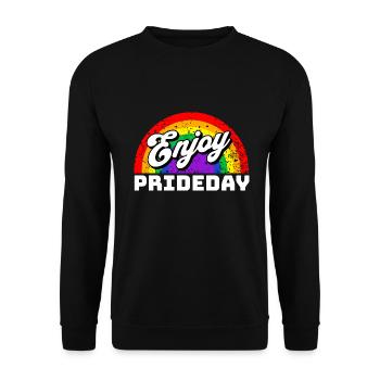 Pride Gay CSD Love LGBTQ Colors of the Rainbow - Unisex Sweatshirt - black - Front - Alina (178cm) & Michal (187cm)