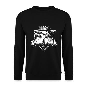 Hai Boxer Fighter - Unisex Pullover - Schwarz - Vorne - Alina (178cm) & Michal (187cm)