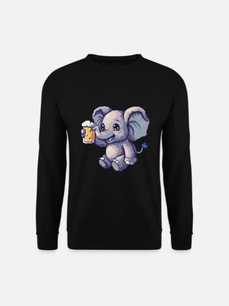 Elephant Pixel Beer - Unisex Sweatshirt - black