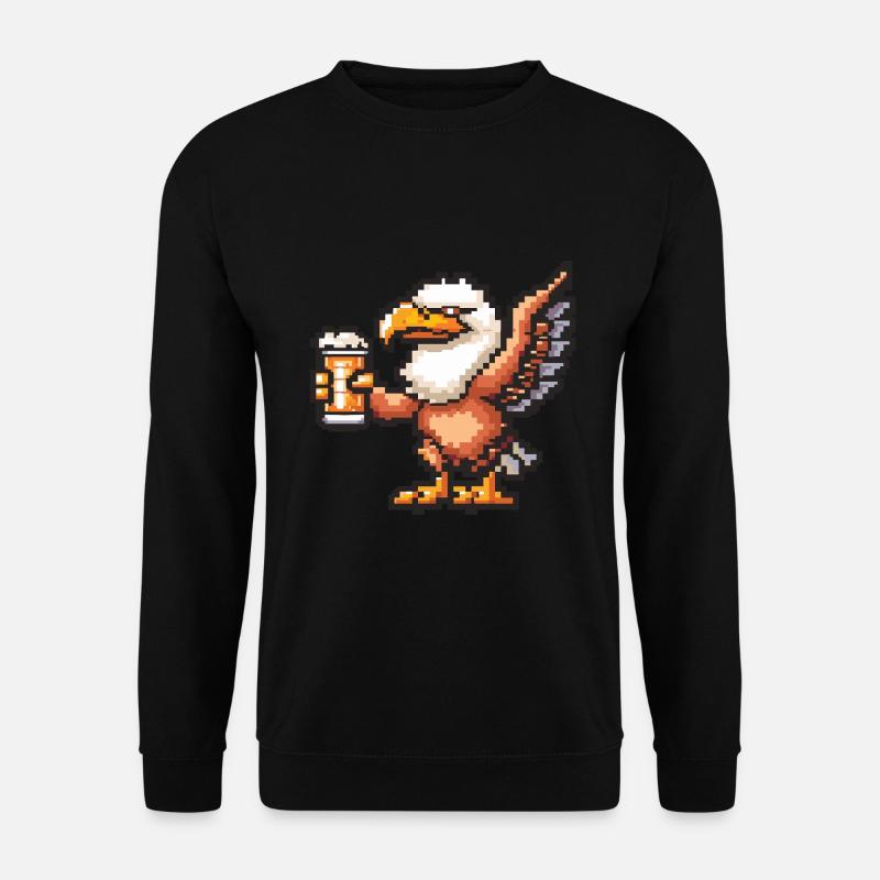 Adler Pixel Bier - Unisex Pullover - Schwarz