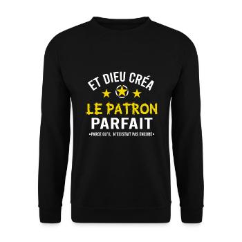 Patron cadeau drôle humour pdg - Sweat-shirt Unisexe - noir - Devant - Alina (178cm) & Michal (187cm)