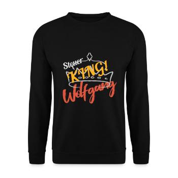 Steuer King Wolfgang - Unisex Pullover - Schwarz - Vorne - Alina (178cm) & Michal (187cm)