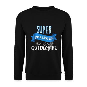 Super collègue qui déchire - Sweat-shirt Unisexe - noir - Devant - Alina (178cm) & Michal (187cm)