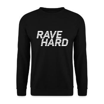 Rave Hard Clothing EDM Music für Raver und DJ - Unisex Pullover - Schwarz - Vorne - Alina (178cm) & Michal (187cm)