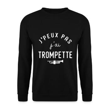 J'peux pas j'ai trompette humour trompettiste - Sweat-shirt Unisexe - noir - Devant - Alina (178cm) & Michal (187cm)
