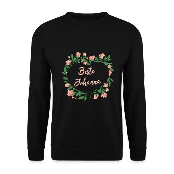 Geschenk für Johanna - die Beste - Unisex Pullover - Schwarz - Vorne - Alina (178cm) & Michal (187cm)