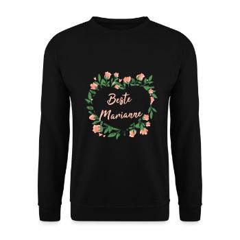Geschenk für Marianne - die Beste - Unisex Pullover - Schwarz - Vorne - Alina (178cm) & Michal (187cm)