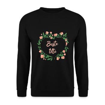 Geschenk für Ute - die Beste - Unisex Pullover - Schwarz - Vorne - Alina (178cm) & Michal (187cm)