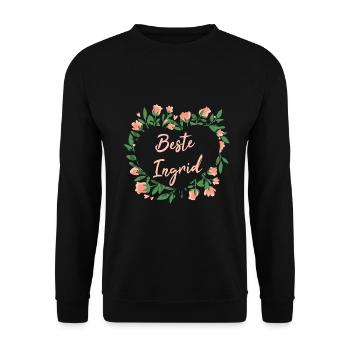 Geschenk für Ingrid - die Beste - Unisex Pullover - Schwarz - Vorne - Alina (178cm) & Michal (187cm)