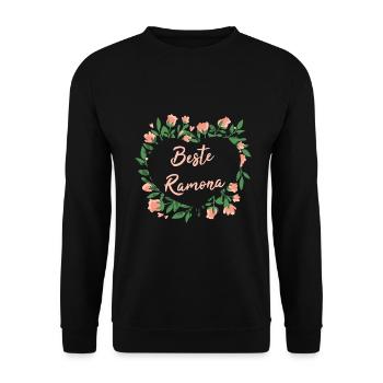 Geschenk für Ramona - die Beste - Unisex Pullover - Schwarz - Vorne - Alina (178cm) & Michal (187cm)