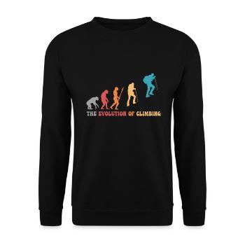 climb evolution of climbing Mountaineering humour - Unisex Sweatshirt - black - Front - Alina (178cm) & Michal (187cm)