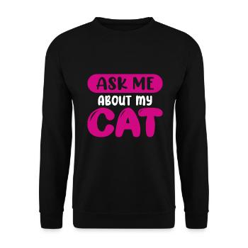 Posez-moi des questions sur mon chat - Sweat-shirt Unisexe - noir - Devant - Alina (178cm) & Michal (187cm)