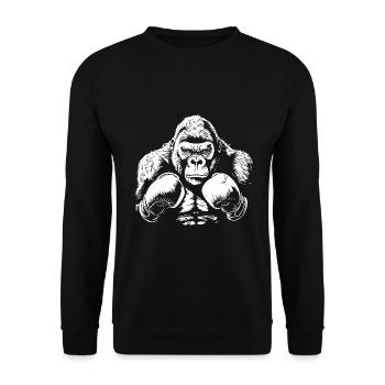 Gorilla Boxer Boxen MMA Kampfsport - Unisex Pullover - Schwarz - Vorne - Alina (178cm) & Michal (187cm)