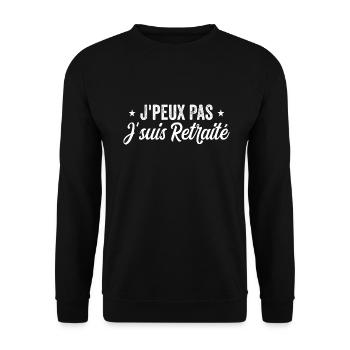 Humour I can't I'm retired - Unisex Sweatshirt - black - Front - Alina (178cm) & Michal (187cm)