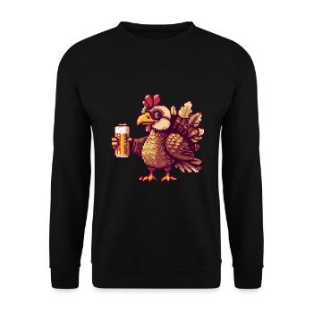 Turkey Pixel Beer - Unisex Sweatshirt - black - Front - Alina (178cm) & Michal (187cm)