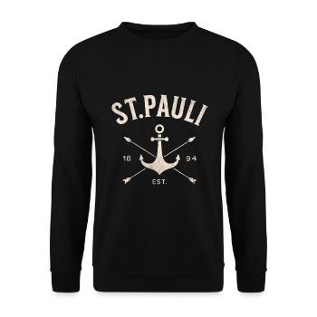 Sankt Pauli St.Pauli Hamburg Paulian Hamburger - Unisex Sweatshirt - black - Front - Alina (178cm) & Michal (187cm)