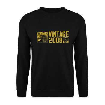 Vintage 2008 Retro Anniversary Gift 2008 - Unisex Sweatshirt - black - Front - Alina (178cm) & Michal (187cm)