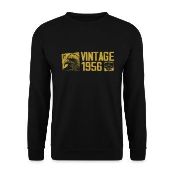 Vintage 1956 Retro Anniversary Gift 1956 - Unisex Sweatshirt - black - Front - Alina (178cm) & Michal (187cm)