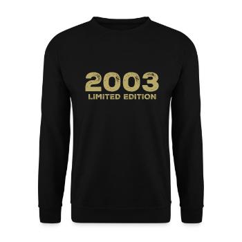 Geburtstagsgeschenk Jahrgang 2003 Jahrgang 2003 - Unisex Pullover - Schwarz - Vorne - Alina (178cm) & Michal (187cm)
