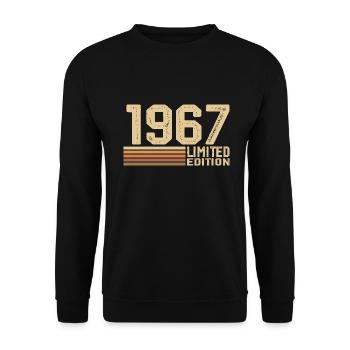 Jahrgang 1967 Geburtstag - Geschenk 1967 Jahrgang 1967 - Unisex Pullover - Schwarz - Vorne - Alina (178cm) & Michal (187cm)