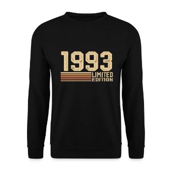 Geboren im Jahr 1993, Geburtstag – 1993, Jahrgang 1993, Geschenk - Unisex Pullover - Schwarz - Vorne - Alina (178cm) & Michal (187cm)