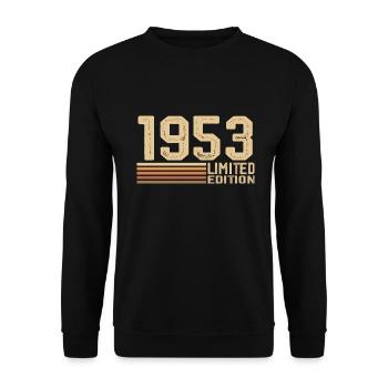 Né en 1953 anniversaire - Cadeau 1953 Vintage 1953 - Sweat-shirt Unisexe - noir - Devant - Alina (178cm) & Michal (187cm)