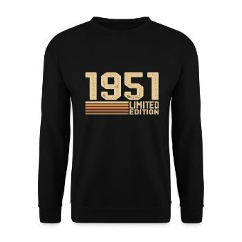 Jahrgang 1951 Geburtstag - Geschenk 1951 Jahrgang 1951 - Unisex Pullover - Schwarz - Vorne - Alina (178cm) & Michal (187cm)