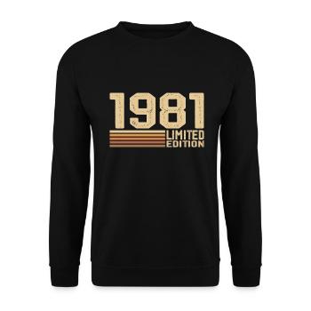 Jahrgang 1981 Geburtstag - Geschenk 1981 Jahrgang 1981 - Unisex Pullover - Schwarz - Vorne - Alina (178cm) & Michal (187cm)