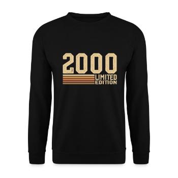 Né en 2000 anniversaire - Cadeau 2000 Vintage 2000 - Sweat-shirt Unisexe - noir - Devant - Alina (178cm) & Michal (187cm)