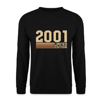 Né en 2001 anniversaire - Cadeau 2001 Vintage 2001 - Sweat-shirt Unisexe - noir - Devant - Alina (178cm) & Michal (187cm)