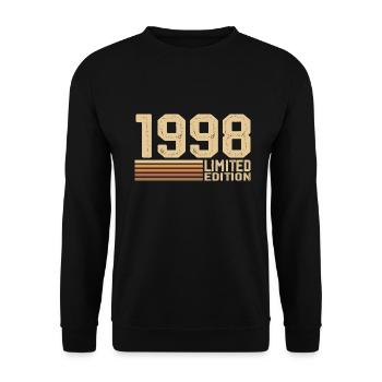 Né en 1998 anniversaire - Cadeau 1998 Vintage 1998 - Sweat-shirt Unisexe - noir - Devant - Alina (178cm) & Michal (187cm)