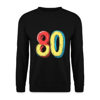 80 Numéro Coloré - Sweat-shirt Unisexe - noir - Devant - Alina (178cm) & Michal (187cm)
