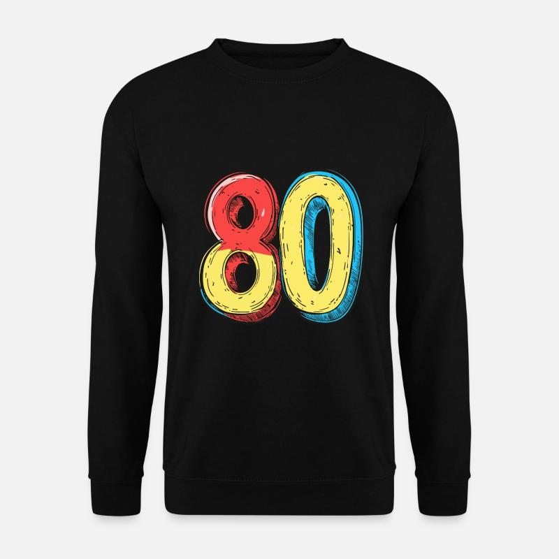 80 Zahl Bunt - Unisex Pullover - Schwarz