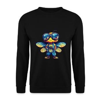 Libelle Lustig Sommer - Unisex Pullover - Schwarz - Vorne - Alina (178cm) & Michal (187cm)