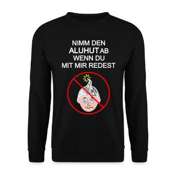 Aluhut, Verschwörung, Verschwörungstheoretiker - Unisex Pullover - Schwarz - Vorne - Alina (178cm) & Michal (187cm)