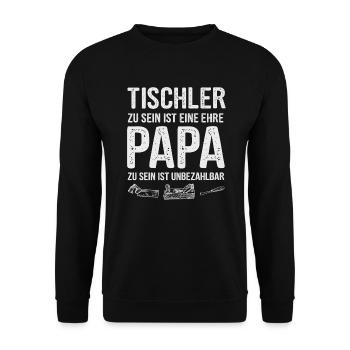 Tischler Papa Vater Vatertag Holz - Unisex Pullover - Schwarz - Vorne - Alina (178cm) & Michal (187cm)