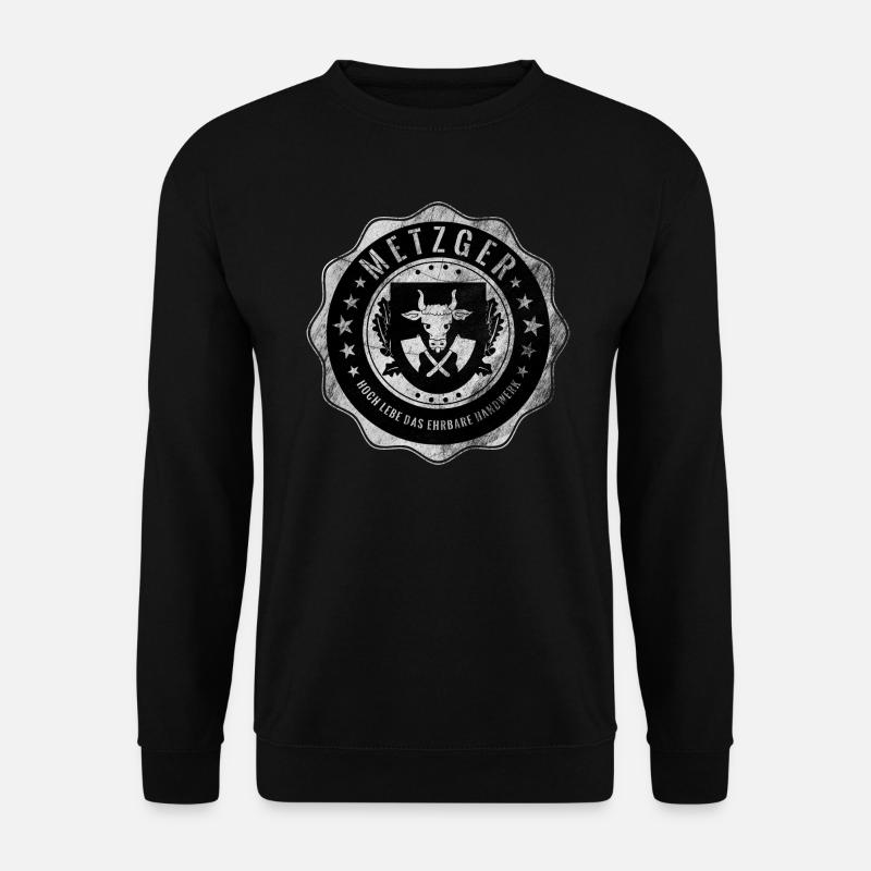 Metzger, Fleischer, Zunftwappen, Handwerker - Unisex Pullover - Schwarz