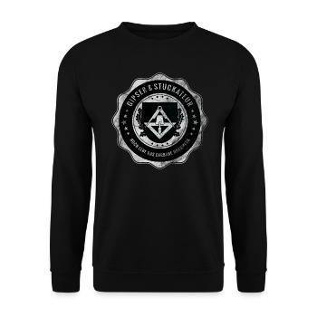 Gipser, Stuckateur, Handwerk, Zunftwappen - Unisex Pullover - Schwarz - Vorne - Alina (178cm) & Michal (187cm)