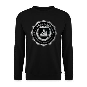 Schreiner, Tischler, Handwerk, Zunftwappen - Unisex Pullover - Schwarz - Vorne - Alina (178cm) & Michal (187cm)