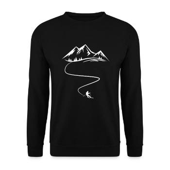 Ski ski ski ski montagnes neige courbes - Sweat-shirt Unisexe - noir - Devant - Alina (178cm) & Michal (187cm)