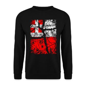 Utrecht Flagge - Vintage mit Krakel - Unisex Pullover - Schwarz - Vorne - Alina (178cm) & Michal (187cm)