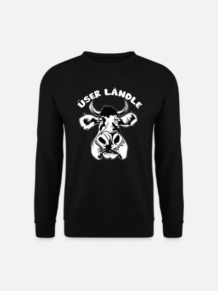 Vorarlberger Gsiberger Ländle Spruch mit der Kuh - Unisex Pullover - Schwarz