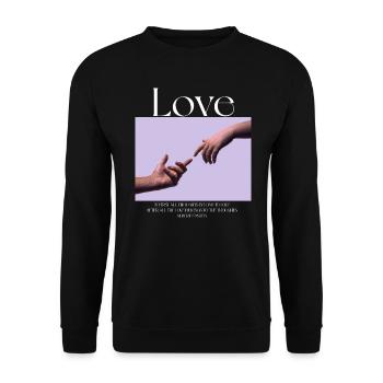 LOVE - Unisex Sweatshirt - black - Front - Alina (178cm) & Michal (187cm)