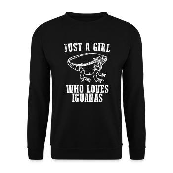 JUST A GIRL WHO LOVES IGUANAS - Unisex Sweatshirt - black - Front - Alina (178cm) & Michal (187cm)