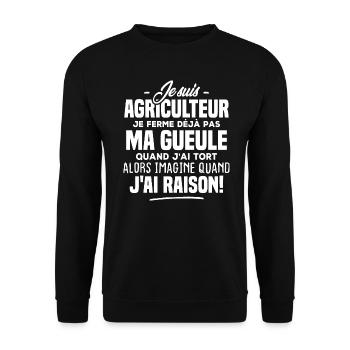 Je suis Agriculteur je ne ferme pas ma gueule - Sweat-shirt Unisexe - noir - Devant - Alina (178cm) & Michal (187cm)