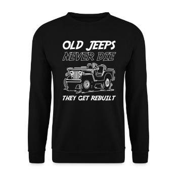 Les vieilles jeeps ne meurent jamais, elles sont reconstruites - Sweat-shirt Unisexe - noir - Devant - Alina (178cm) & Michal (187cm)